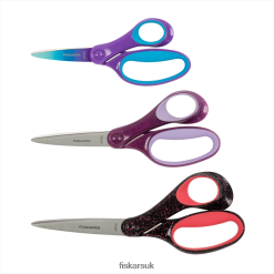 Tool UK Fiskars Softgrip Kids Scissors (Mixed Sizes) 3 Pack in Purple FD4JT438