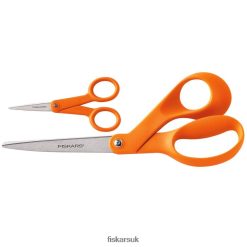 Tool UK Fiskars The Original Orange-Handled Scissors (8") and Micro-Tip Scissors (No. 5) (2-piece Set) FD4JT4557